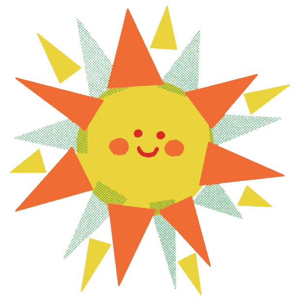 Illustration of a happy sun smiling